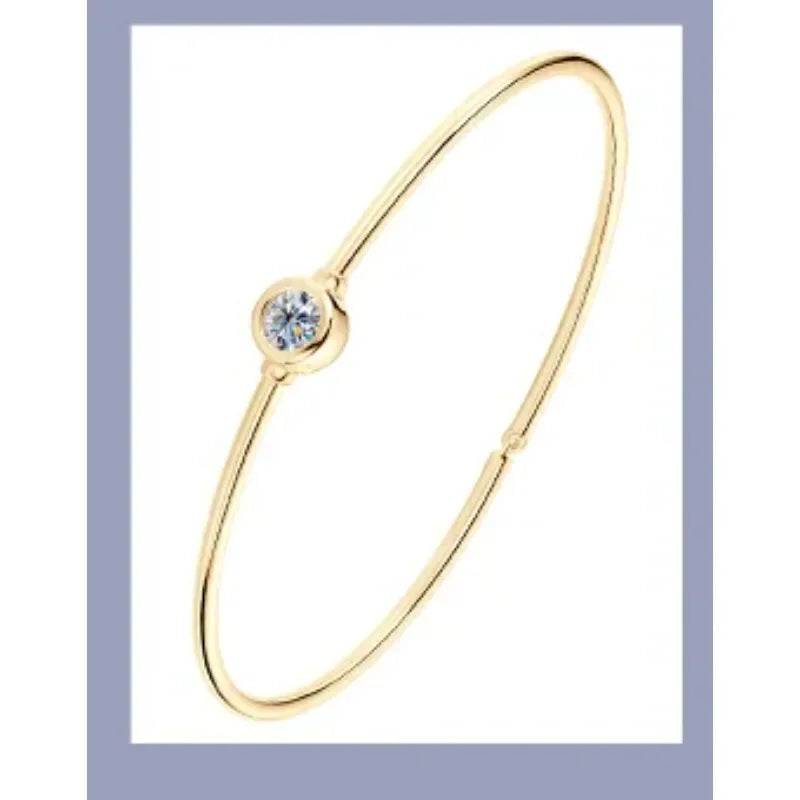 0.5 Carat D Moissanite Bangle Bracelet - Sterling Silver 925