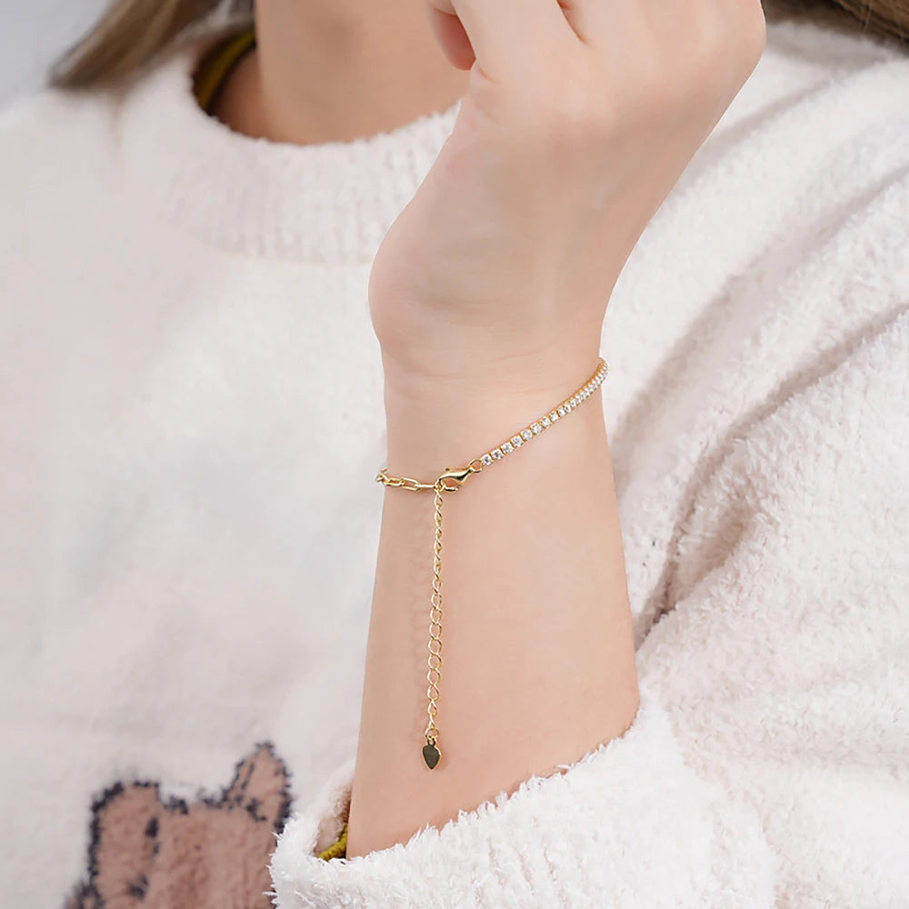 Serenity 3mm Rose Gold Moissanite Tennis Bracelet