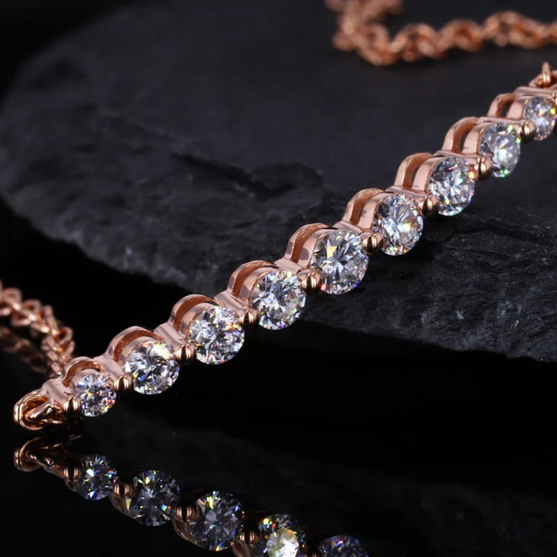 14k Rose Gold Bracelet With Ethical Moissnaite