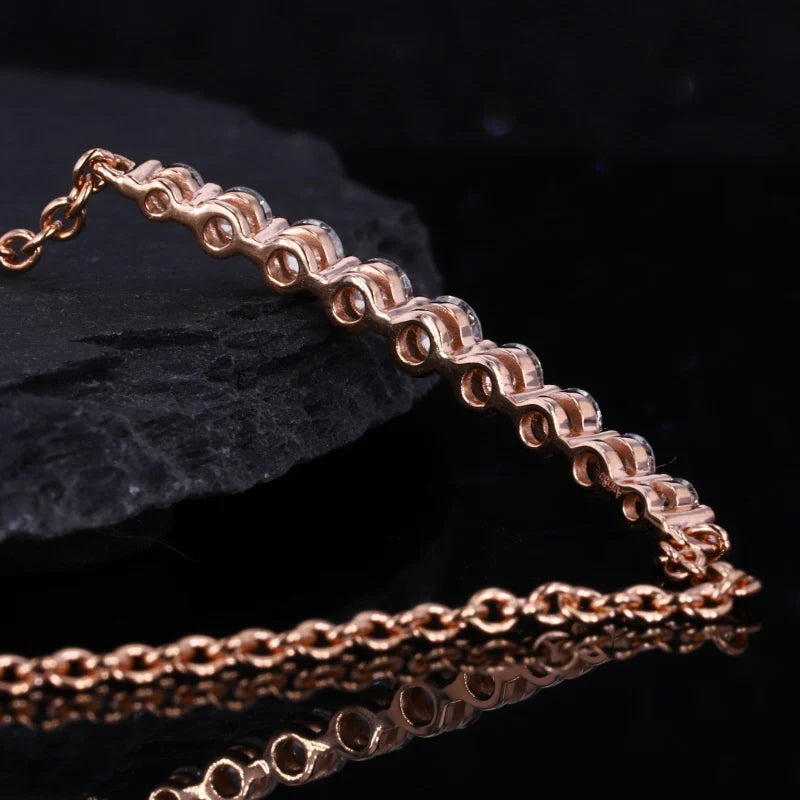 14k Rose Gold Bracelet With Ethical Moissnaite