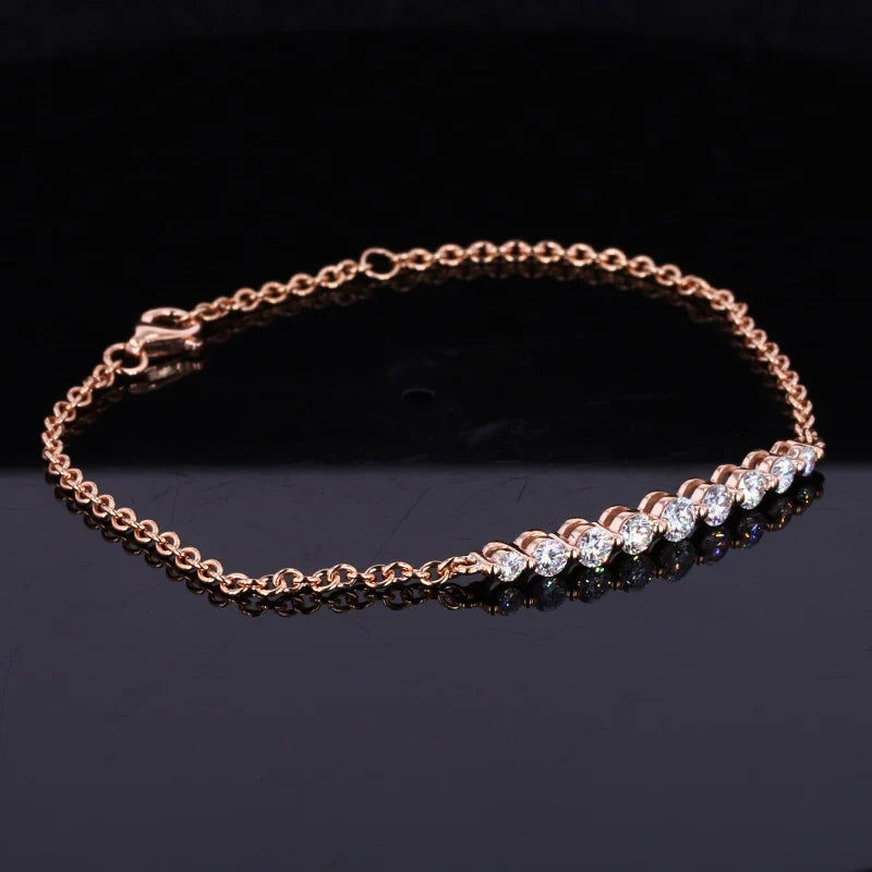 14k Rose Gold Bracelet With Ethical Moissnaite